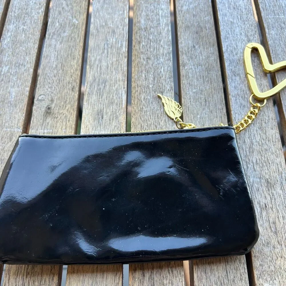 VS Victoria Secret Zipper Pouch 6.5"‎ gold wings - Picture 4 of 6